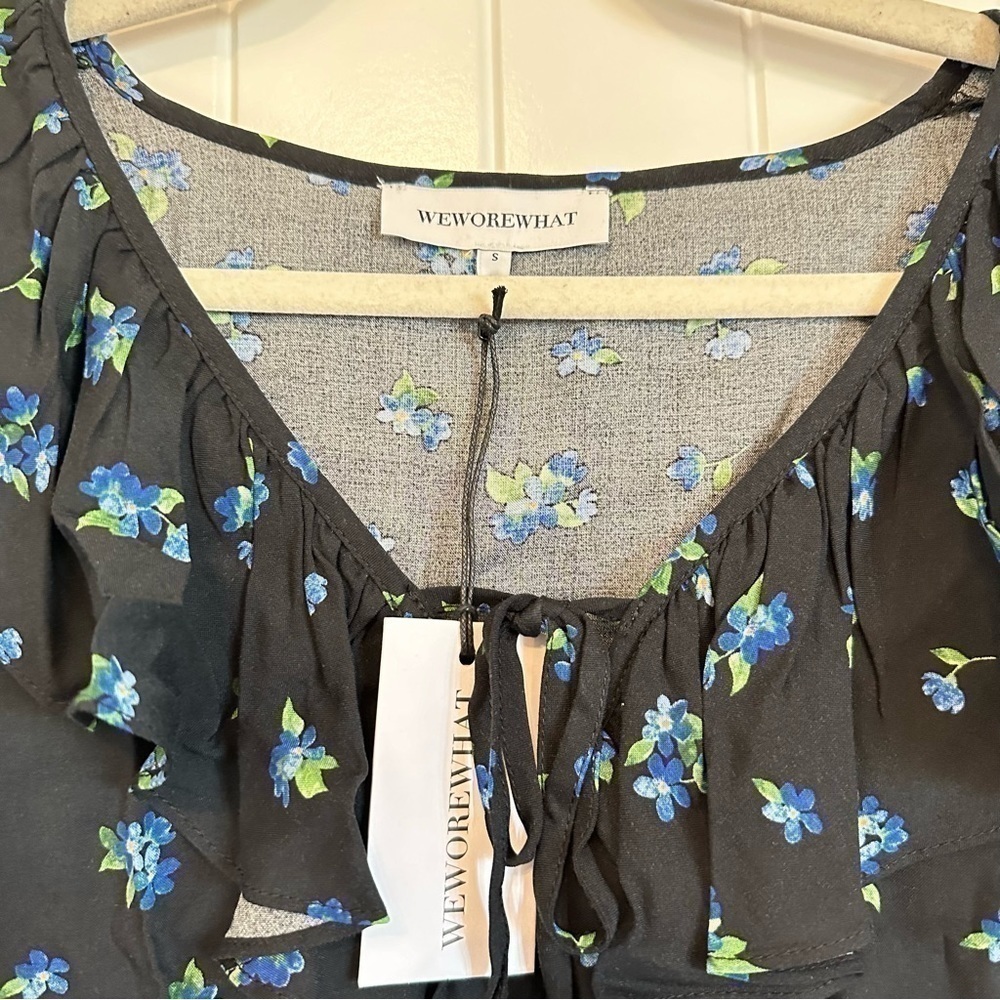 NWT peasant floral ruffle long sleeve blouse by WeWoreWhat women’s small - Picture 7 of 12